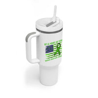 Traumatic Brain Injury Awareness Tumbler With Handle Not All Wounds Are Visible TBI Warrior American Flag