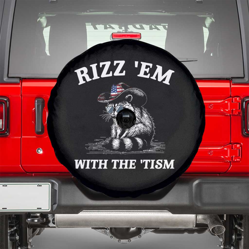 Autism Racoon Cowboy Spare Tire Cover Rizz Em With The Tism