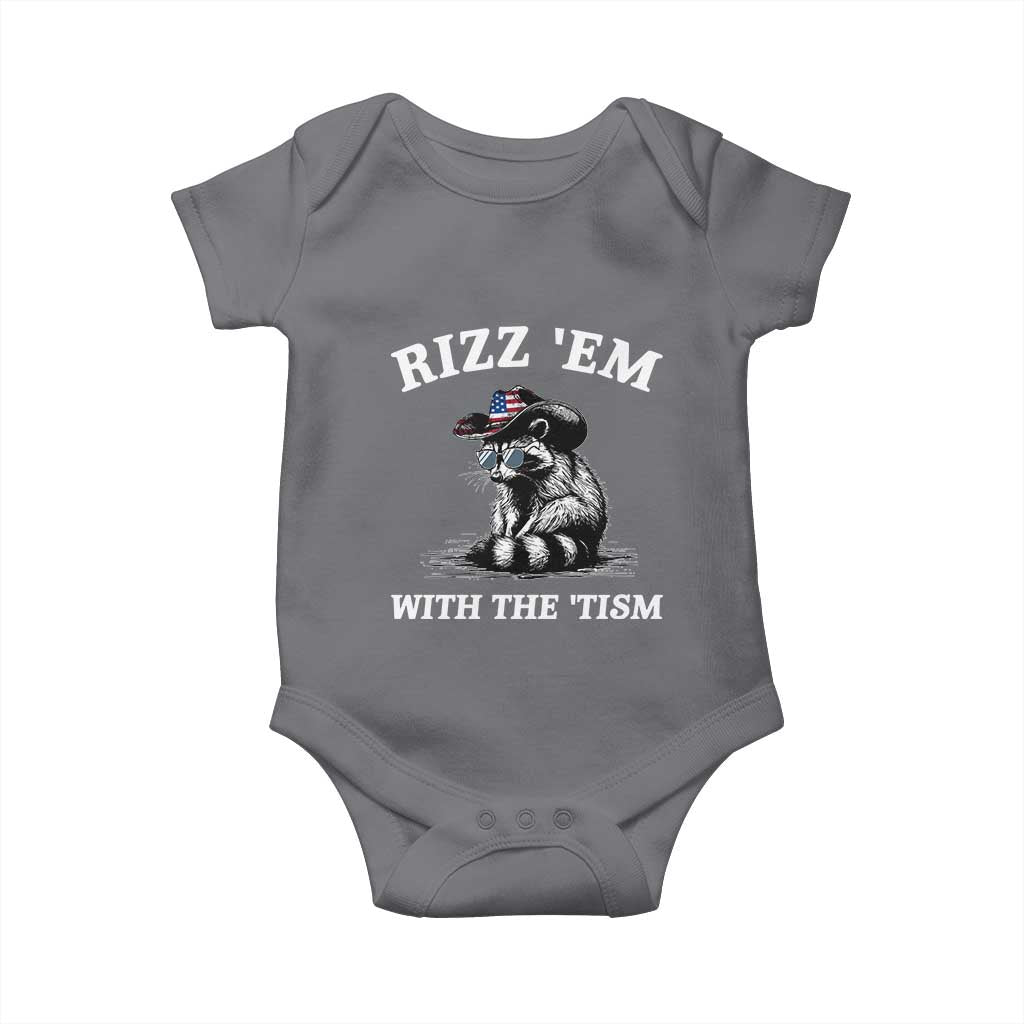 Autism Racoon Cowboy Baby Onesie Rizz Em With The Tism