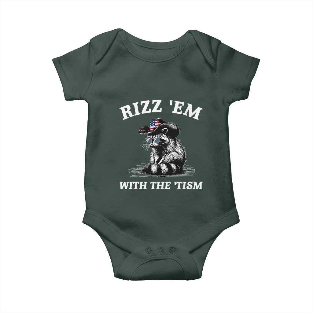 Autism Racoon Cowboy Baby Onesie Rizz Em With The Tism