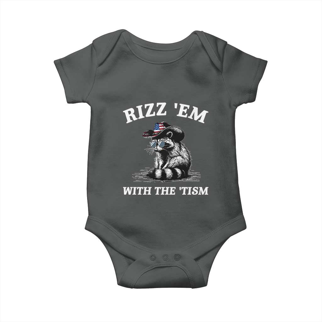 Autism Racoon Cowboy Baby Onesie Rizz Em With The Tism