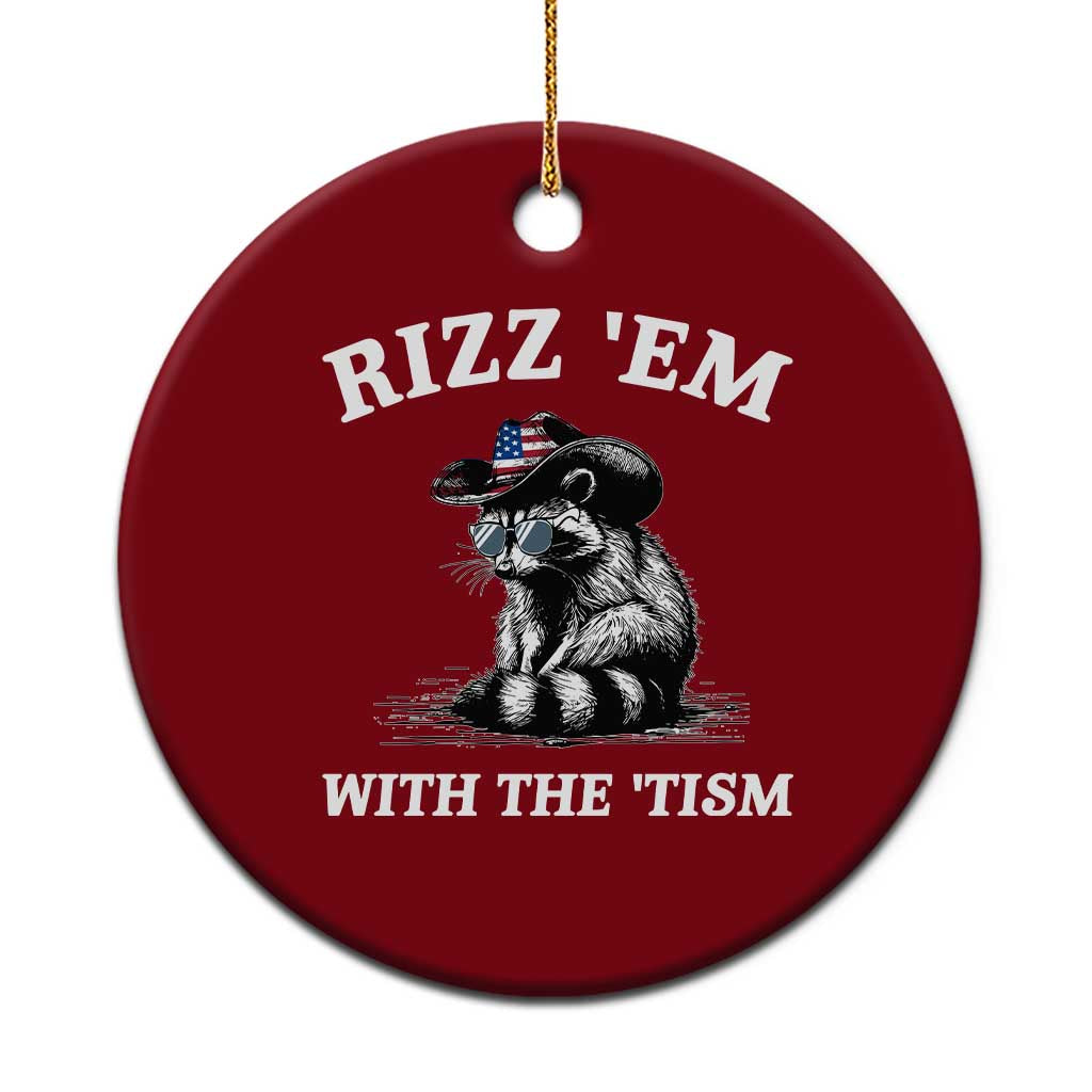 Autism Racoon Cowboy Ceramic Ornament Rizz Em With The Tism - Wonder Print Shop