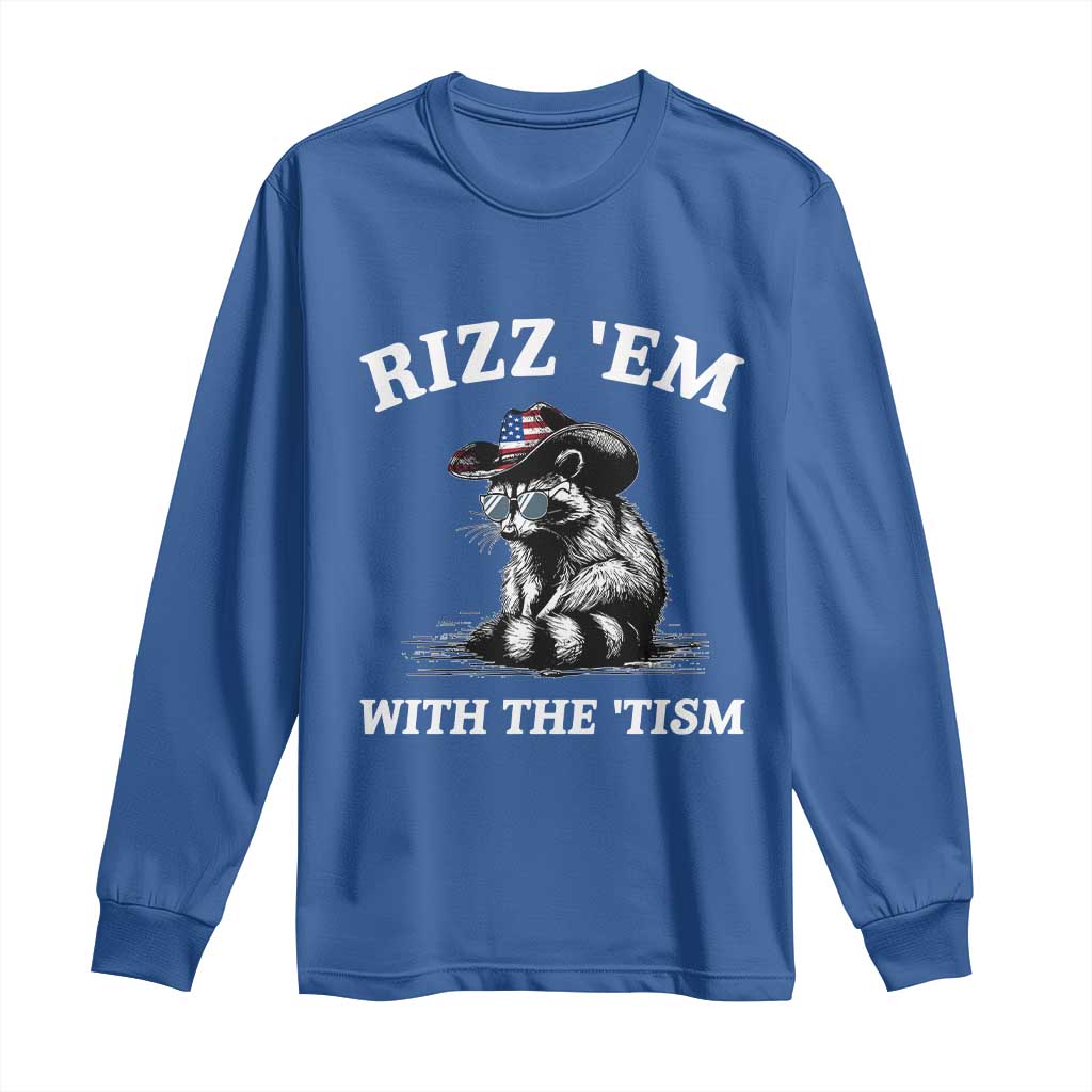 Autism Racoon Cowboy Long Sleeve Shirt Rizz Em With The Tism