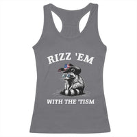 Autism Racoon Cowboy Racerback Tank Top Rizz Em With The Tism