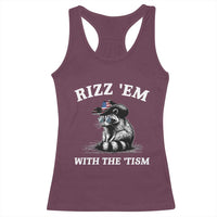 Autism Racoon Cowboy Racerback Tank Top Rizz Em With The Tism