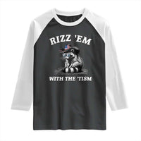 Autism Racoon Cowboy Raglan Shirt Rizz Em With The Tism