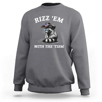 Autism Racoon Cowboy Sweatshirt Rizz Em With The Tism