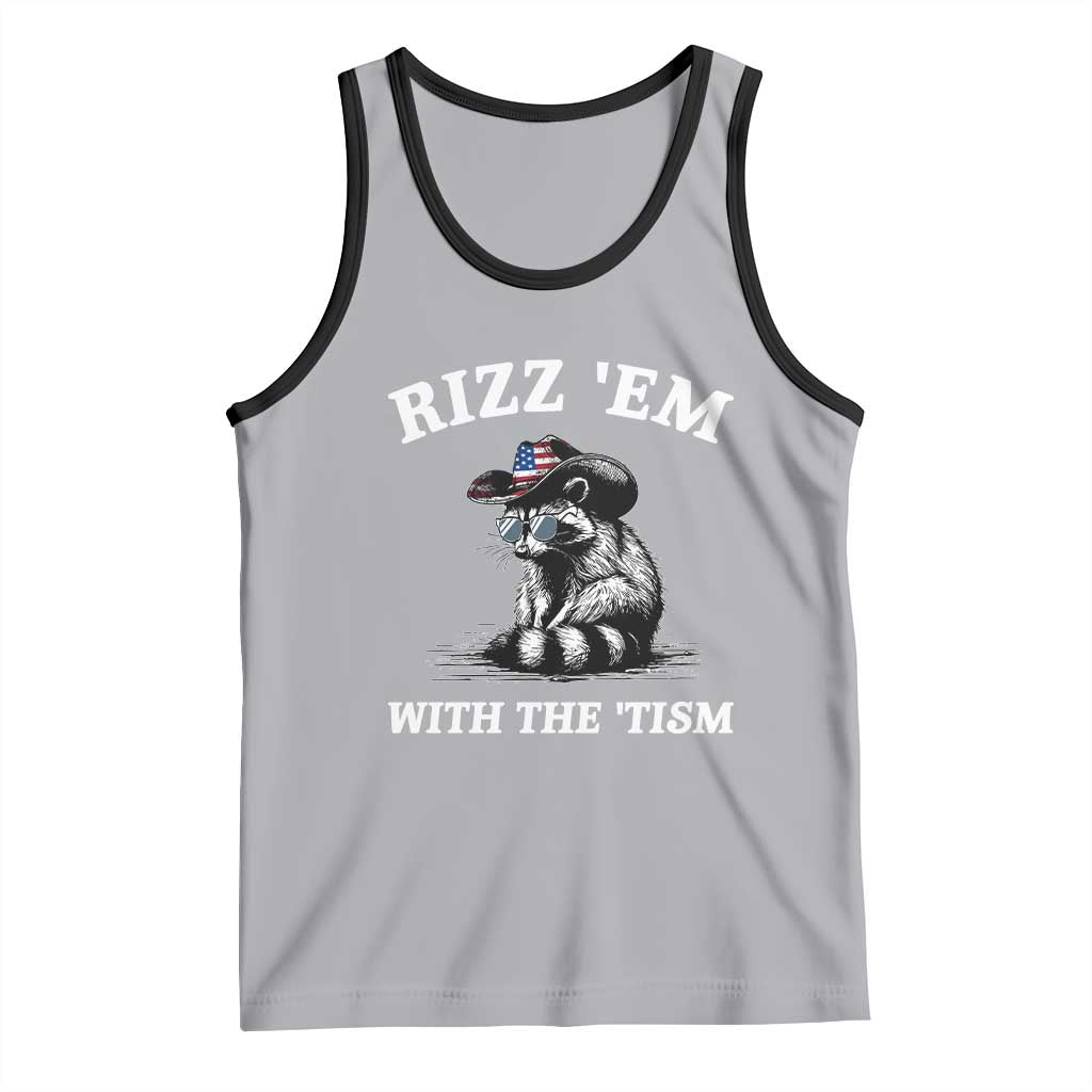 Autism Racoon Cowboy Tank Top Rizz Em With The Tism