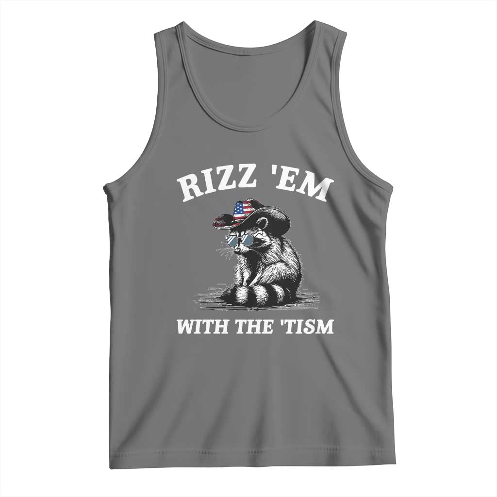 Autism Racoon Cowboy Tank Top Rizz Em With The Tism