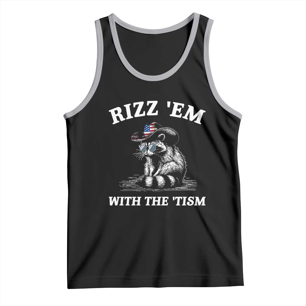 Autism Racoon Cowboy Tank Top Rizz Em With The Tism