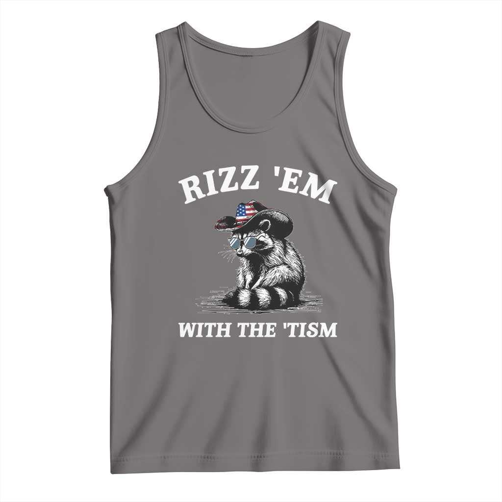 Autism Racoon Cowboy Tank Top Rizz Em With The Tism