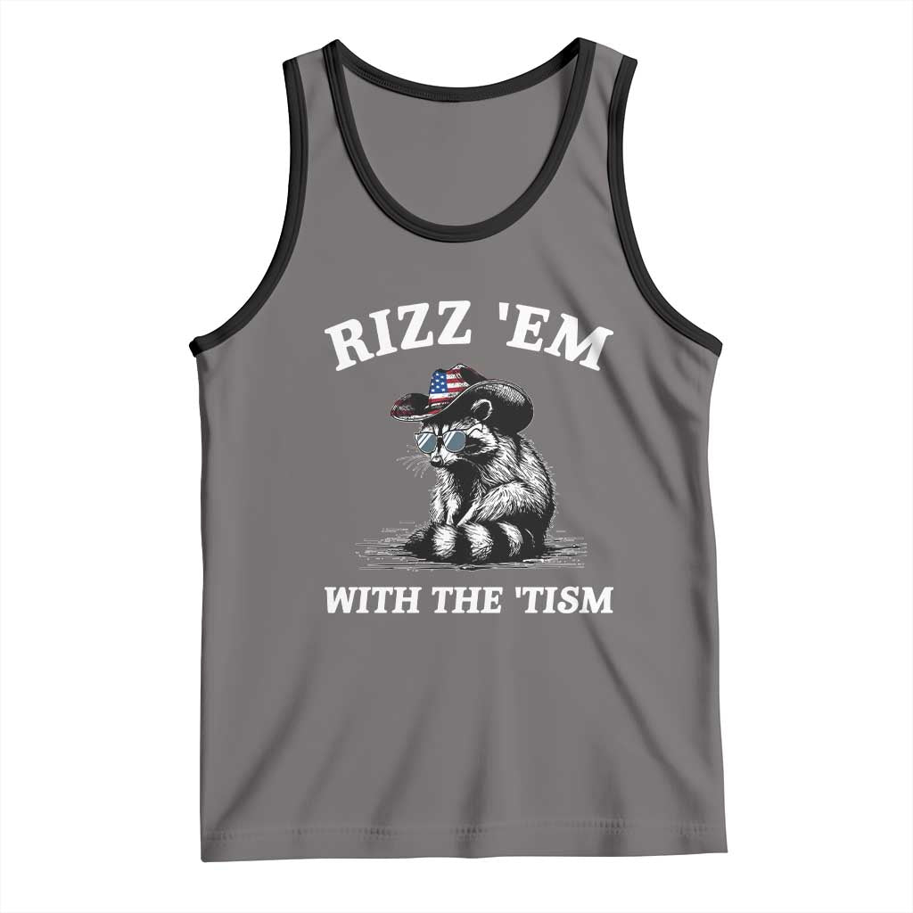 Autism Racoon Cowboy Tank Top Rizz Em With The Tism