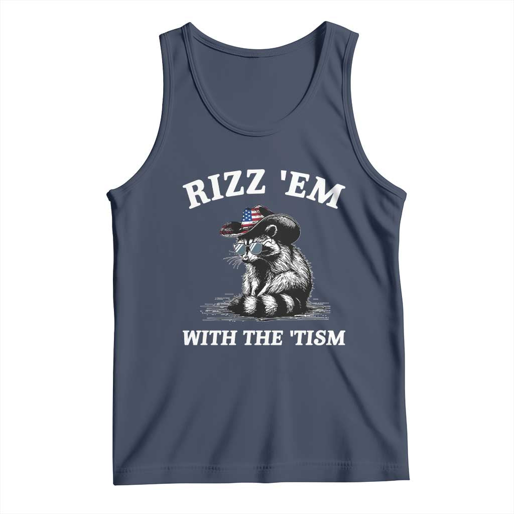Autism Racoon Cowboy Tank Top Rizz Em With The Tism
