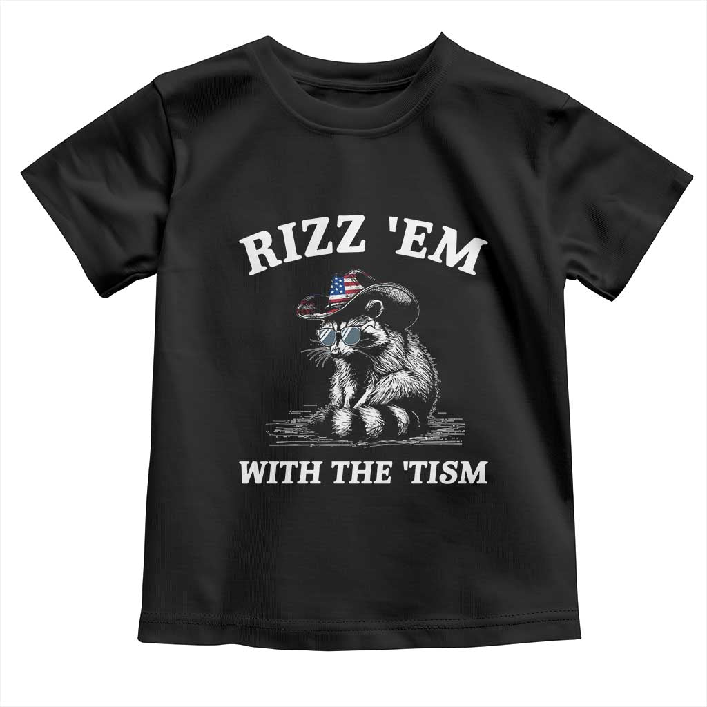 Autism Racoon Cowboy Toddler T Shirt Rizz Em With The Tism