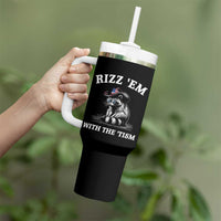 Autism Racoon Cowboy Tumbler With Handle Rizz Em With The Tism