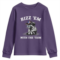 Autism Racoon Cowboy Youth Sweatshirt Rizz Em With The Tism