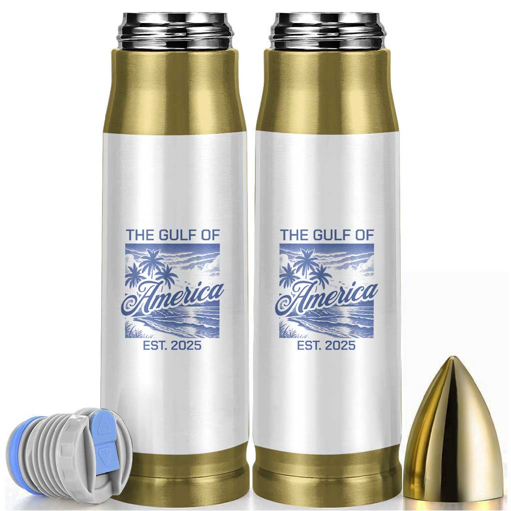 Retro Gulf Of USA Bullet Tumbler America Est 2025 American Flag
