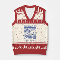 Retro Gulf Of USA V-Neck Knit Sweater Vest America Est 2025 American Flag - Wonder Print Shop