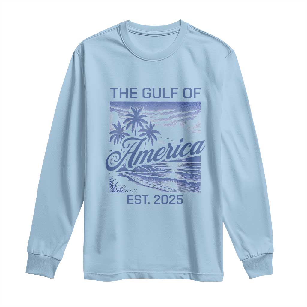 Retro Gulf Of USA Long Sleeve Shirt America Est 2025 American Flag