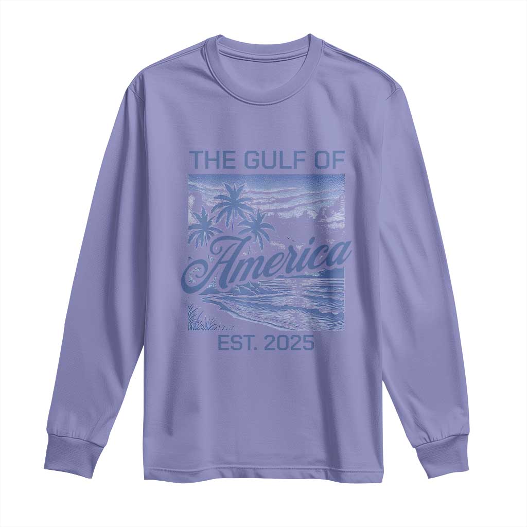 Retro Gulf Of USA Long Sleeve Shirt America Est 2025 American Flag