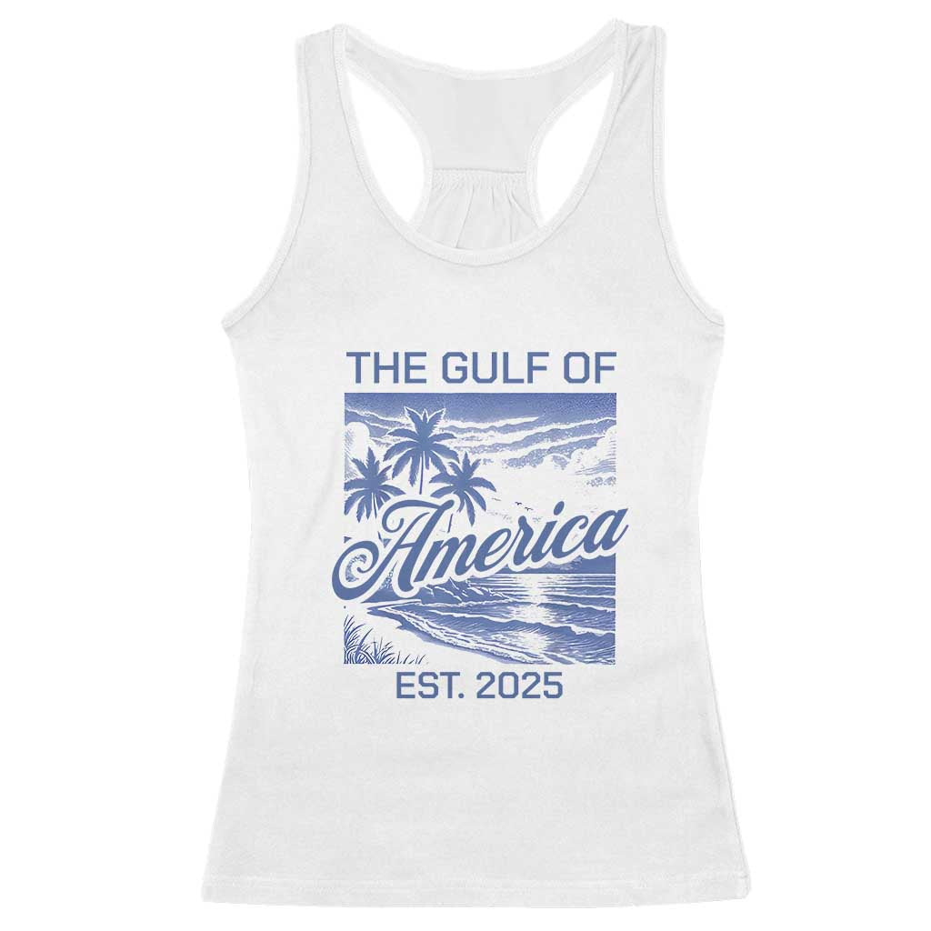 Retro Gulf Of USA Racerback Tank Top America Est 2025 American Flag