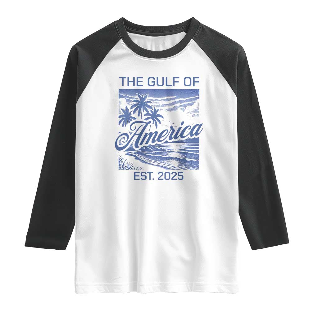 Retro Gulf Of USA Raglan Shirt America Est 2025 American Flag