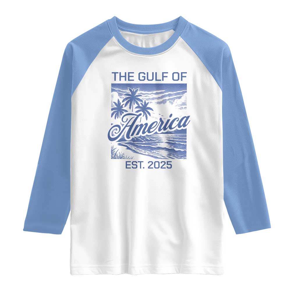 Retro Gulf Of USA Raglan Shirt America Est 2025 American Flag