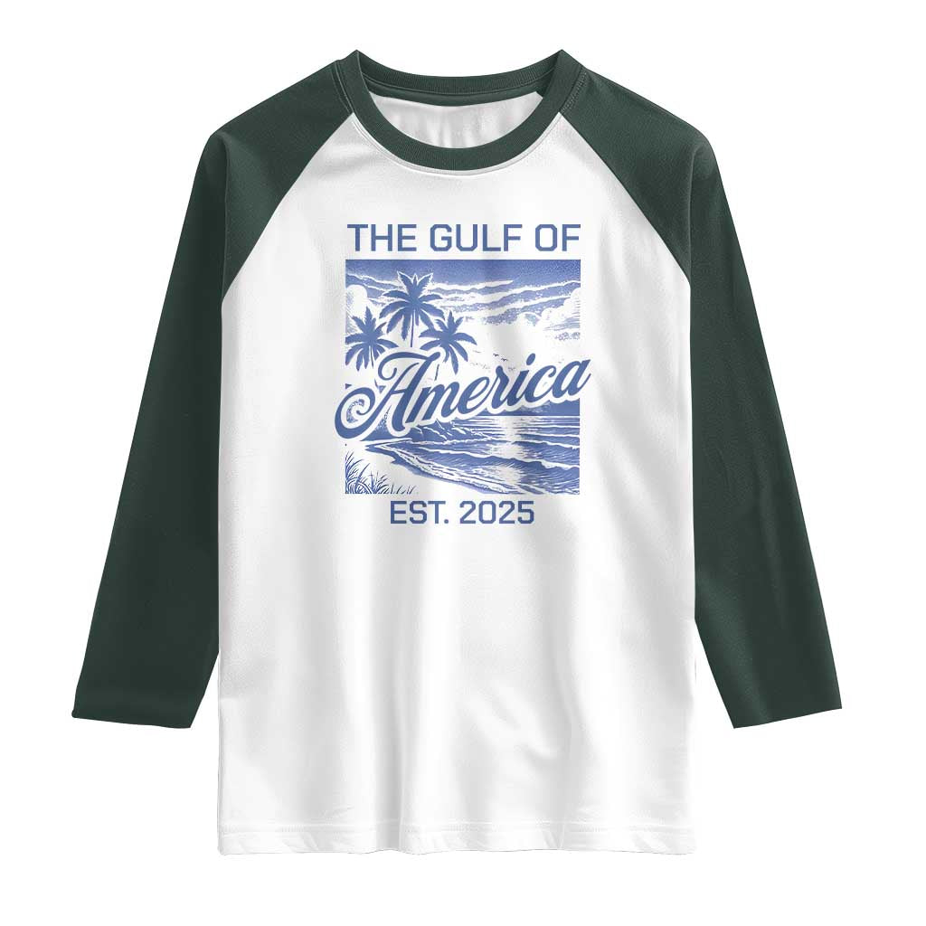 Retro Gulf Of USA Raglan Shirt America Est 2025 American Flag