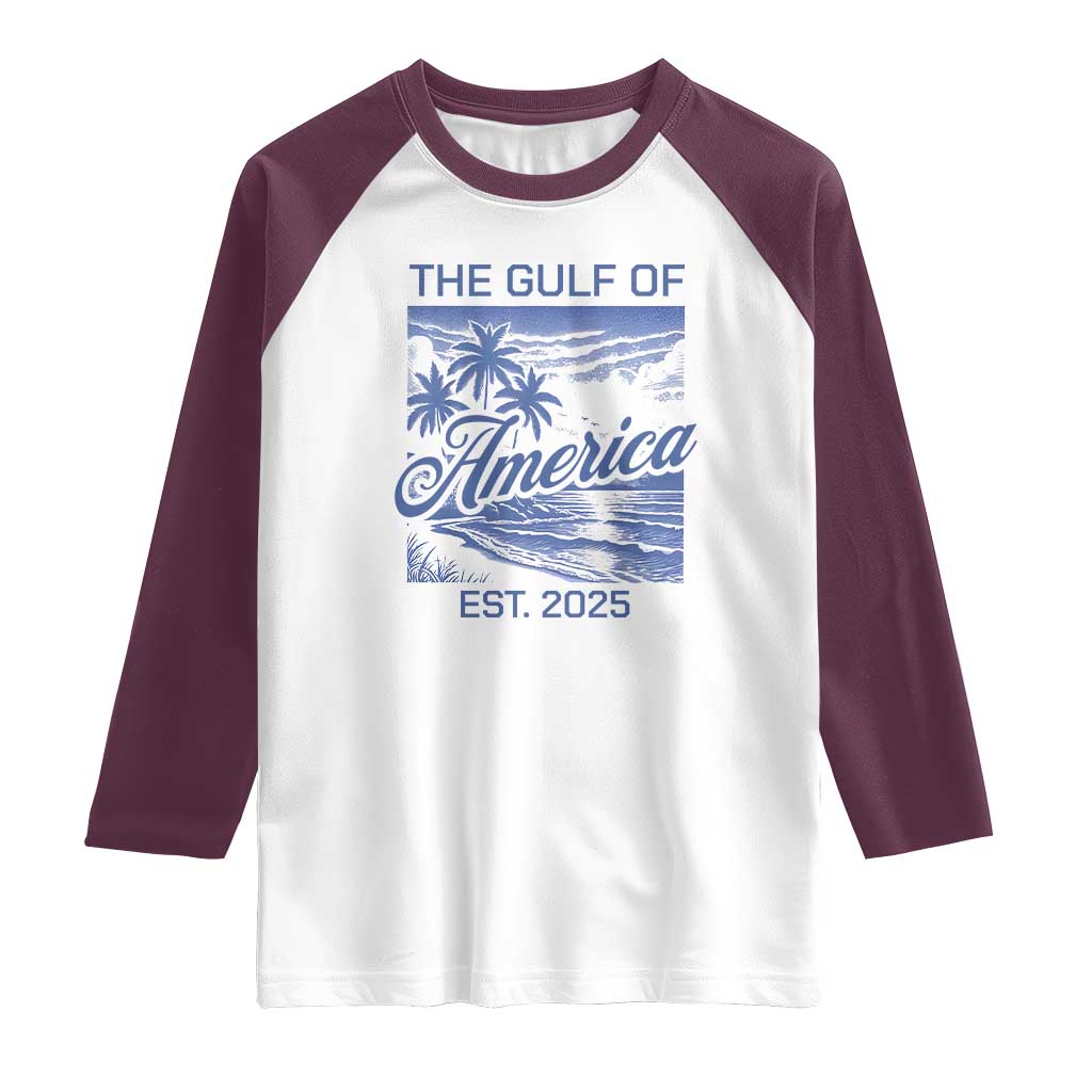 Retro Gulf Of USA Raglan Shirt America Est 2025 American Flag