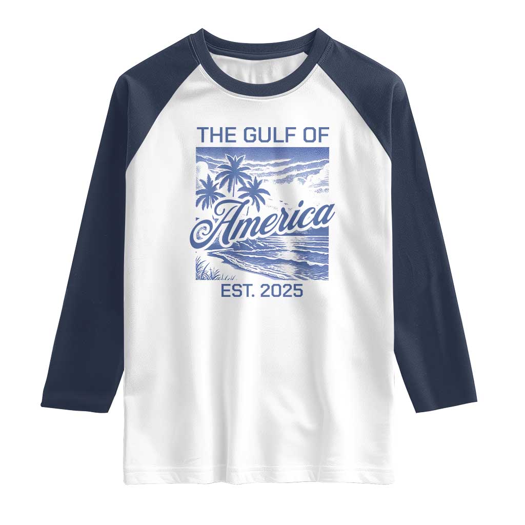 Retro Gulf Of USA Raglan Shirt America Est 2025 American Flag