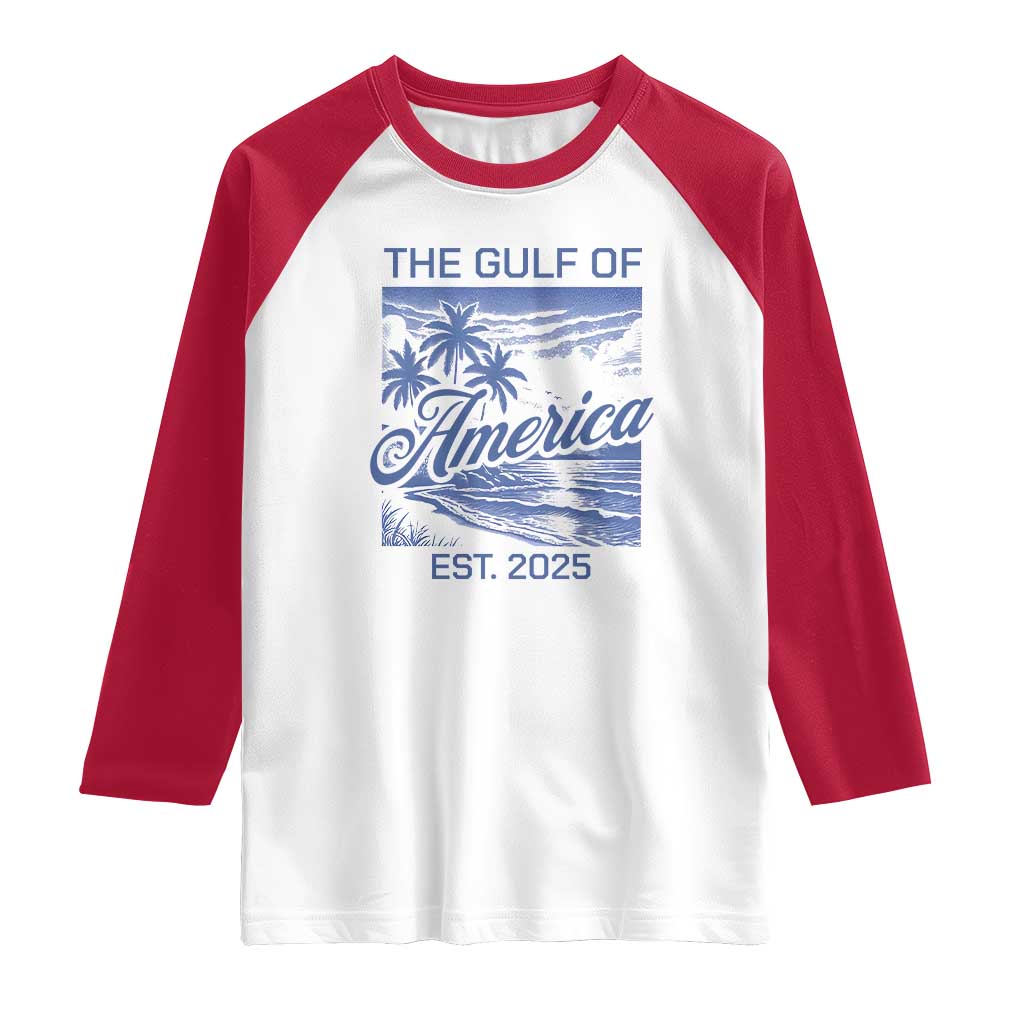 Retro Gulf Of USA Raglan Shirt America Est 2025 American Flag