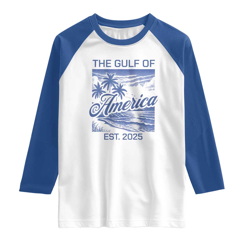 Retro Gulf Of USA Raglan Shirt America Est 2025 American Flag