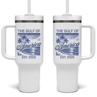 Retro Gulf Of USA Tumbler With Handle America Est 2025 American Flag