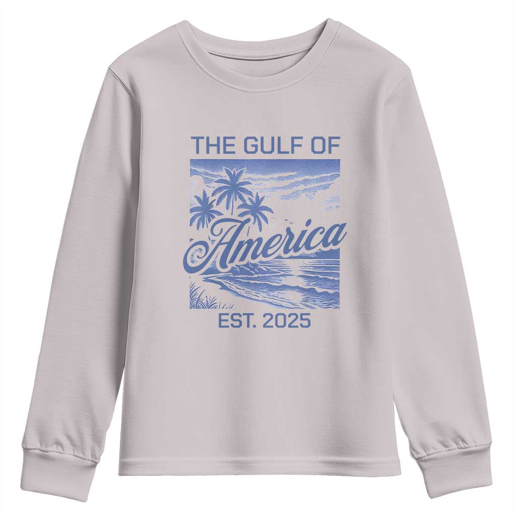 Retro Gulf Of USA Youth Sweatshirt America Est 2025 American Flag