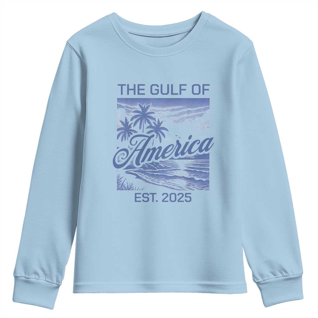 Retro Gulf Of USA Youth Sweatshirt America Est 2025 American Flag