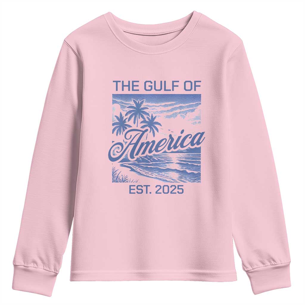 Retro Gulf Of USA Youth Sweatshirt America Est 2025 American Flag