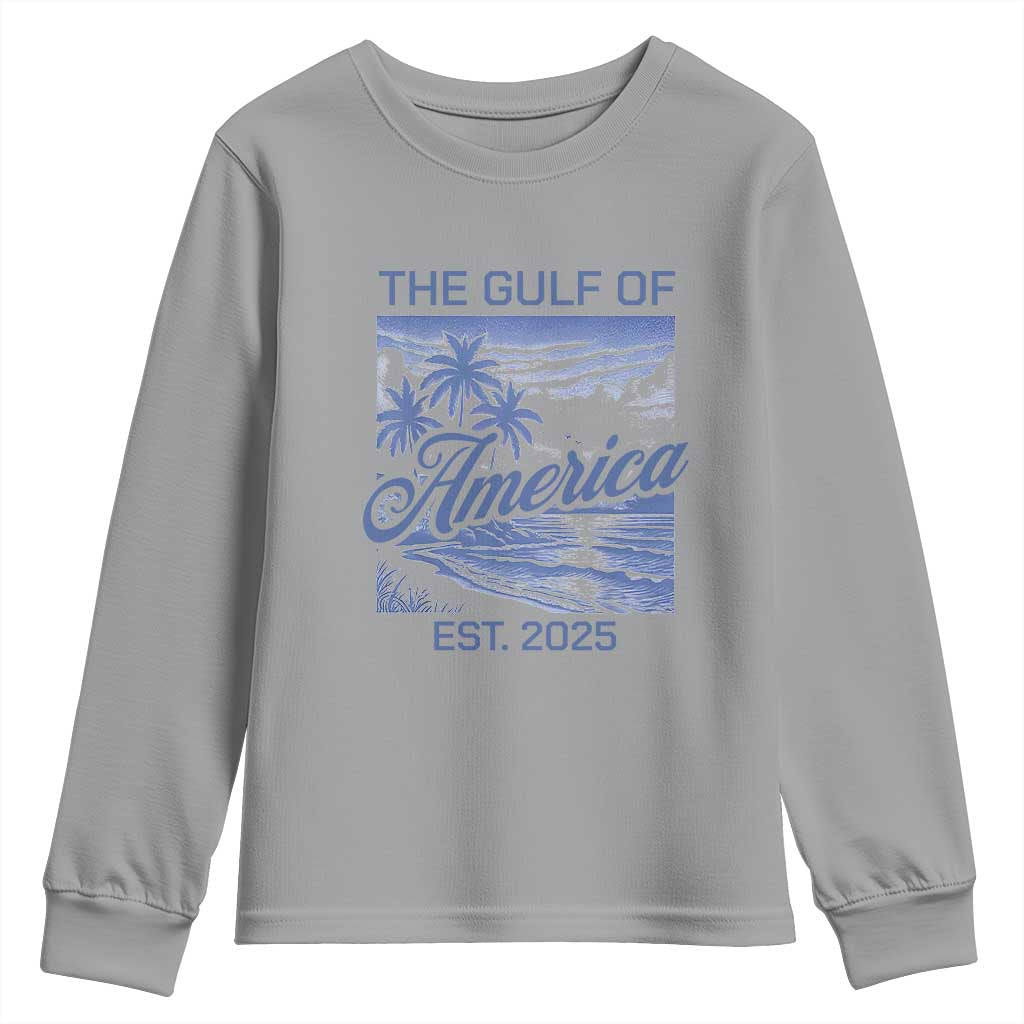 Retro Gulf Of USA Youth Sweatshirt America Est 2025 American Flag