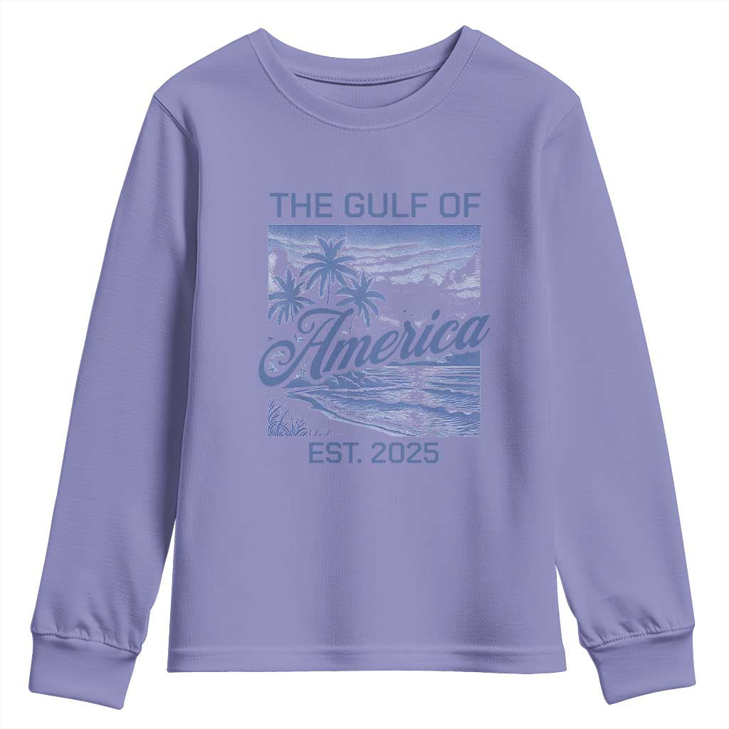 Retro Gulf Of USA Youth Sweatshirt America Est 2025 American Flag