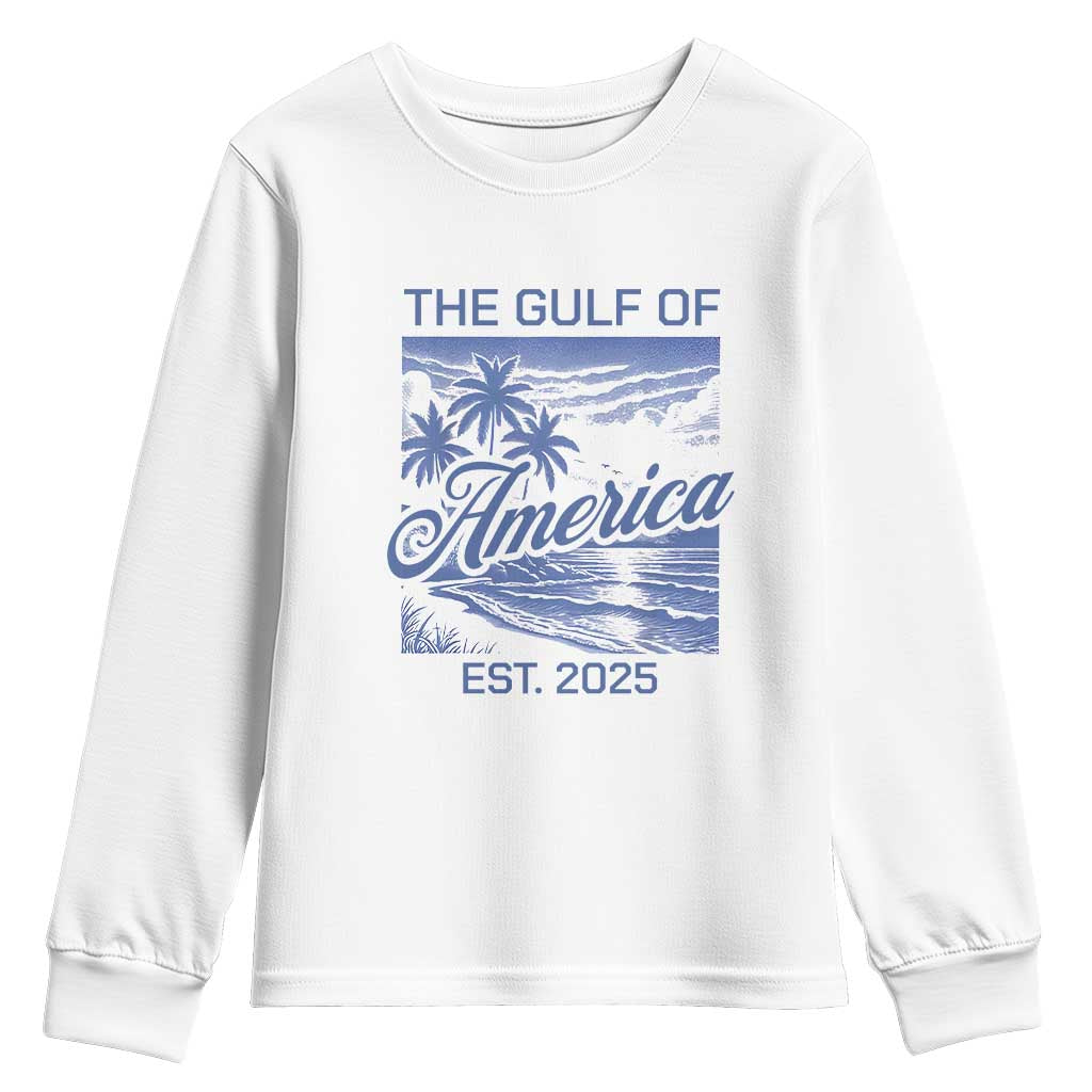 Retro Gulf Of USA Youth Sweatshirt America Est 2025 American Flag