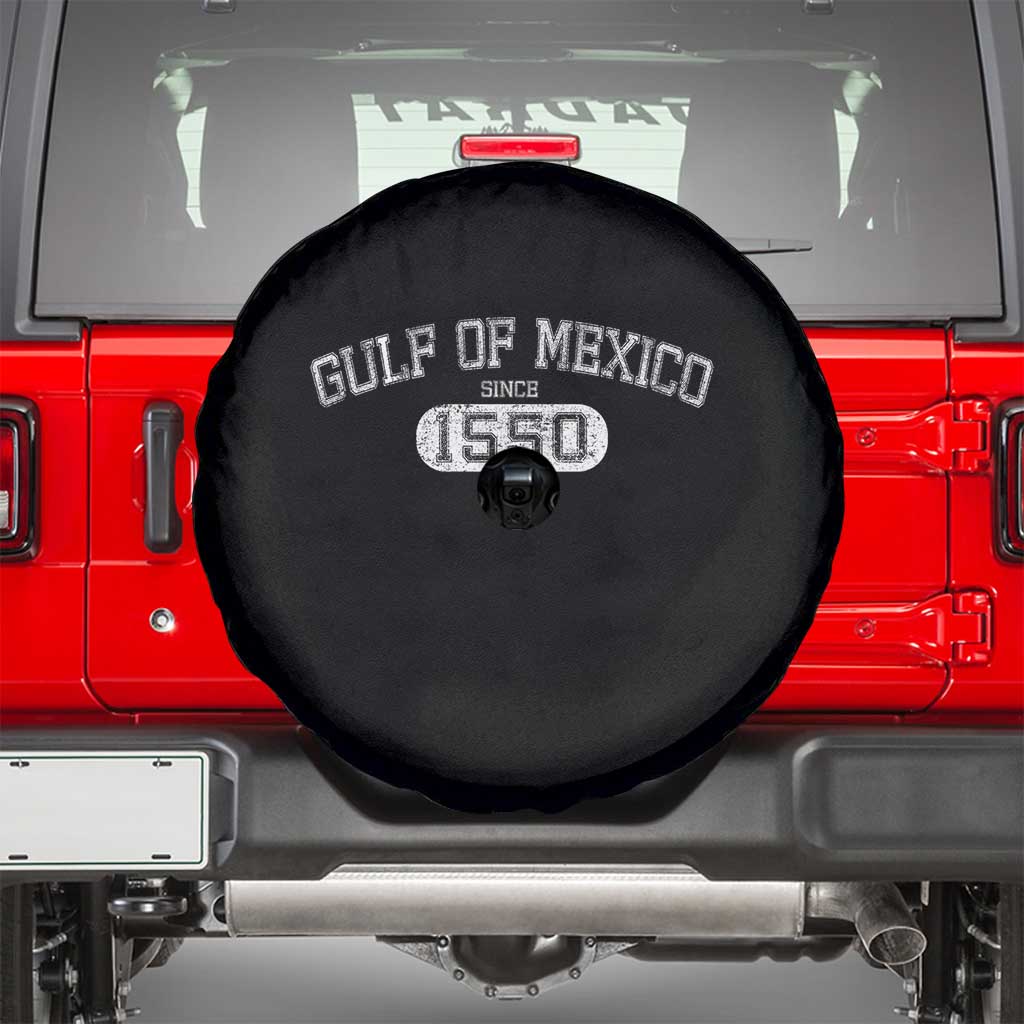 Retro Gulf of Mexico Spare Tire Cover Est 1550 Mexican Flag
