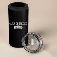 Retro Gulf of Mexico 4 in 1 Can Cooler Tumbler Est 1550 Mexican Flag