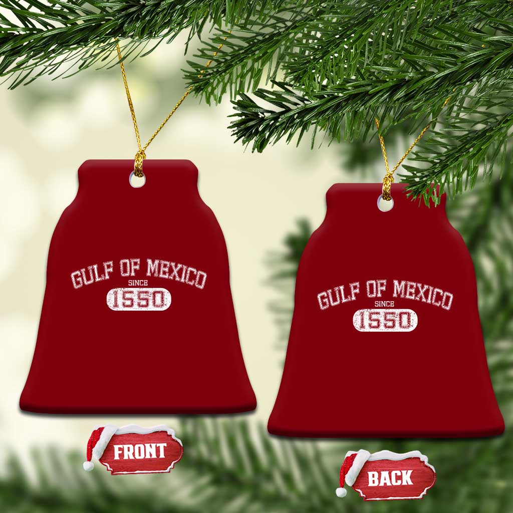 Retro Gulf of Mexico Ceramic Ornament Est 1550 Mexican Flag - Wonder Print Shop