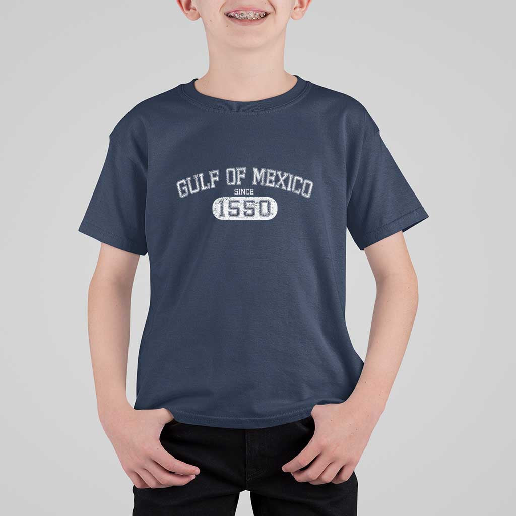 Retro Gulf of Mexico T Shirt For Kid Est 1550 Mexican Flag