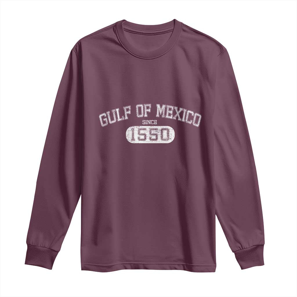 Retro Gulf of Mexico Long Sleeve Shirt Est 1550 Mexican Flag