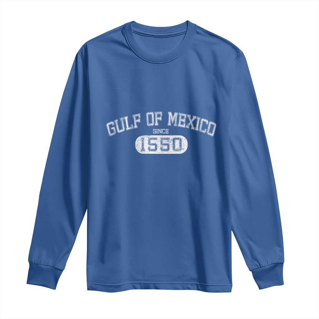 Retro Gulf of Mexico Long Sleeve Shirt Est 1550 Mexican Flag