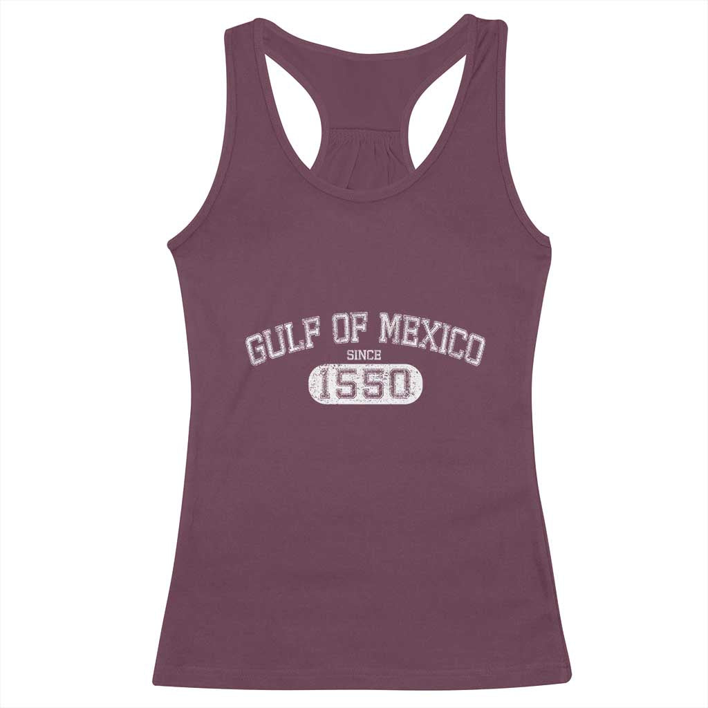 Retro Gulf of Mexico Racerback Tank Top Est 1550 Mexican Flag