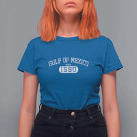 Retro Gulf of Mexico T Shirt For Women Est 1550 Mexican Flag