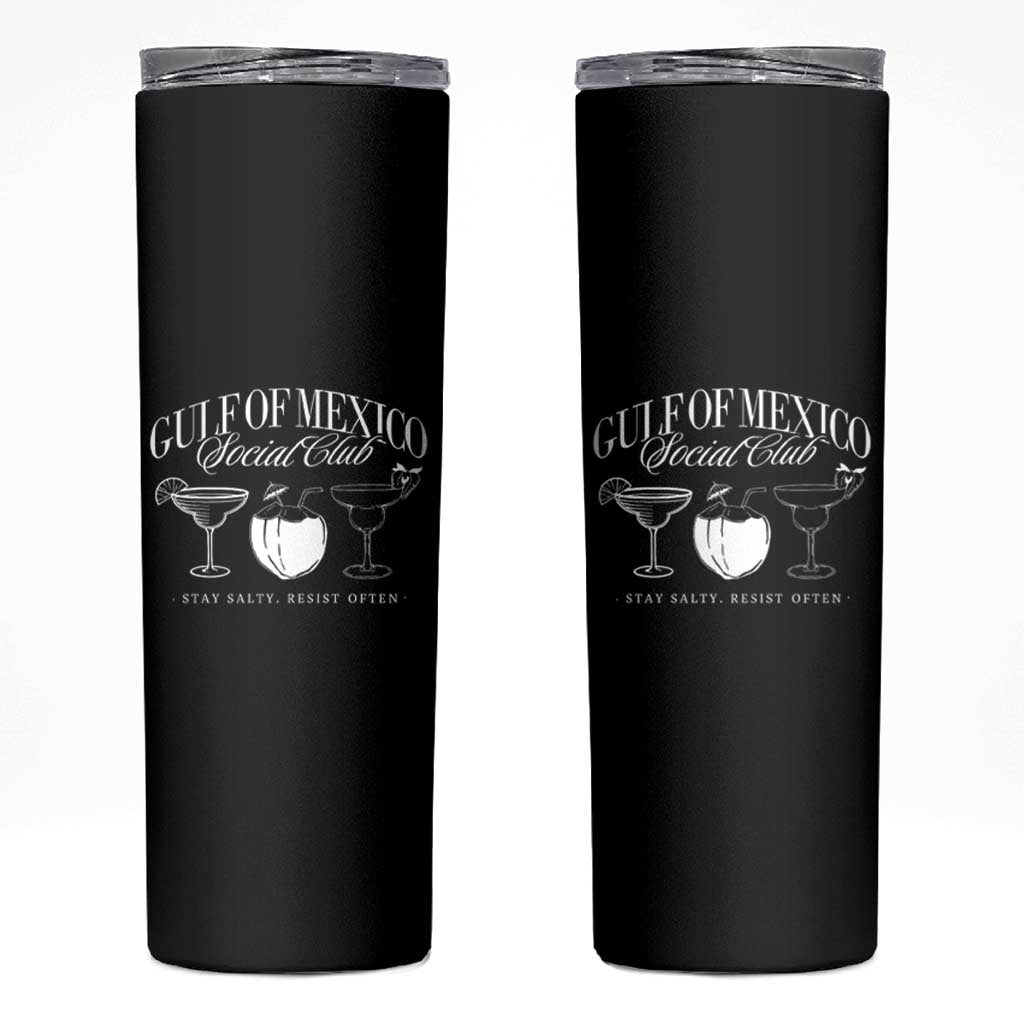 Retro Gulf of Mexico Social Club Skinny Tumbler Progressive Liberal