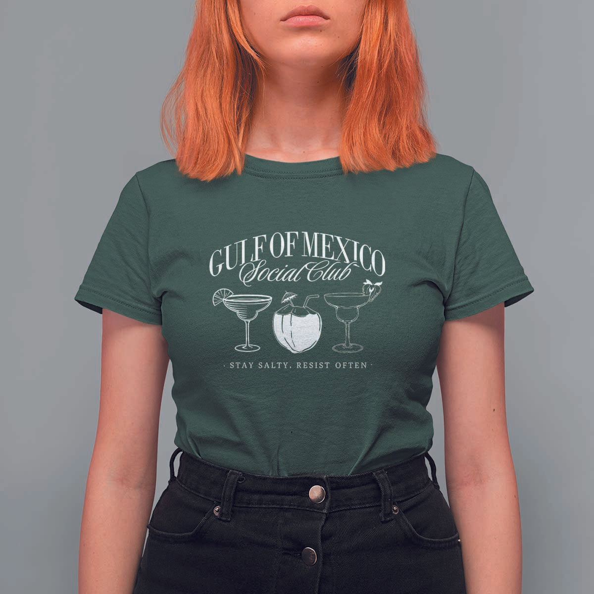 Retro Gulf of Mexico Social Club T Shirt For Women Progressive Liberal