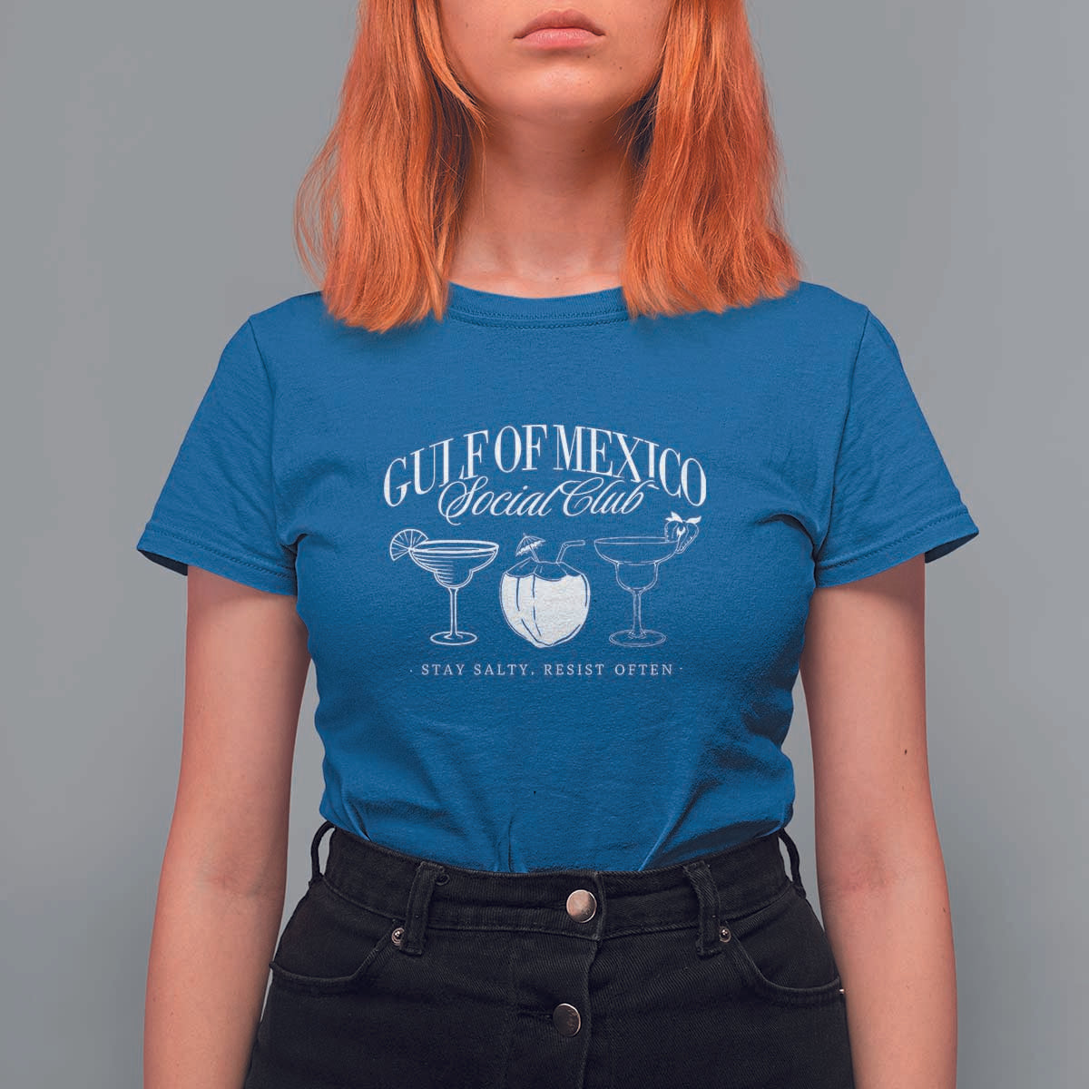 Retro Gulf of Mexico Social Club T Shirt For Women Progressive Liberal